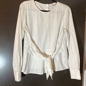 100% Organic Cotton Amour Vert white blouse tie waist size medium